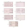 Hochwertige tragbare Samt-Schmuck-Ring-Schmuck-Display-Organizer-Box-Tablett-Halter-Ohrring-Schmuck-Aufbewahrungskoffer-Schaufenster