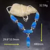 Kedjor GemstoneFactory Jewelry Big Promotion Unique 925 Silver Blue Botswana Agate Gemstone Women Chain Necklace 48cm 202202246