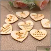 Party Favor Party Favor 100 Personalized Custom Engraved Wedding Name And Date Love Heart Wooden Centerpiecesgift Tagsandjute String Dh9Hx