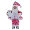 Juldekorationer 30 cm rosa st￥ende h￥llning g￥va Santa Claus Doll Oranments Xmas Pendants Merry Decor for Home Kids Naviidad Presents 221123