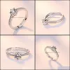 Solitaire Ring Update Diamond Solitaire Ring Open Ringsable Engagement Lears for Women Fashion Jewelry Drop Droper Deliver