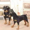 Simulazione in piedi coccola di cane nero coccole giocattoli super realistici per cani decorazioni per la casa oggetti di scena dei regali di Natale J220729