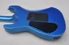 Fabrikspezifische blaue E-Gitarre aus Metall mit Floyd-Rose-Brücke, Palisander-Griffbrett, schwarzer Hardware und 3 Mini-Schaltern. Kann individuell angepasst werden