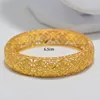 Bangle 1pcs Dubai Arab Arab Trendy Splated 24K Gold Multi Shape Bracelet Curb Cuban Bracelets For Men Kobiet Biżuteria