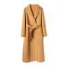 Misto donna Cappotti in cashmere donna inverno media lunghezza fascia alta cappotto in lana 100 sciolto e ispessito 221123