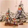 Decorações de Natal Decorações de Natal 9pcs/caixa pingentes de madeira pingentes de natal ornamentos pendurados para casa Noel Navidad Decor Kid Dhd1t