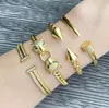 4 Styles Open diamond Nail Bracelet Hip-hop Gold Leopard Head Bracelet Fashionable Bangle For Men Women Fashion Jewelry