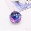 Charms Vintage Двусторонний стеклянный шарм -шарм вселенная, вселенная Starry Sky Galaxy Подвеска для женщин Мужчины модные украшения аксессуары De dhjr5