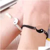 Chain 2Pc/Lot Yin Yang Bracelet Adjustable Link Chain Black White Matching Traditional Chinese Weaving Handicrafts Suitable For Coup Dhcga