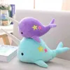 2535cm 아름다운 Narghale Whale Double Star Doll 플러시 장난감 소프트 동물 바다 바다 껴안기 크리스마스 선물 J220729