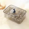Jewelry Pouches Acrylic Storage Box Clear With Lid For Container Makeup Rhinestones