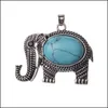 Pendant Necklaces Elephant Alloy Pendant Jewelry Antique Exquisite Carving Charm Necklace Women Leather Chain Drop Delivery Dhgarden Dhqit
