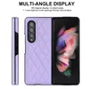 Schokbestendige telefoonhoesjes voor Samsung Galaxy Z vouw 4/3 lambskine -textuur pu lederen beschermhoes