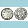 Arti e mestieri Arti e mestieri Hb109 Hobo Morgan Dollar Skl Scheletro di zombi Copia monete Ottone Ornamenti artigianali Decorazione domestica Accsso Dh81V