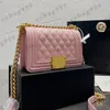 CC Cross Body 18CM Caviar Veau Garçon Filles Designer Sacs En Cuir Véritable Classique Matelassé Vintage Matériel Doré Chaîne Bandoulière Bandoulière Sac À Main Femmes Mini