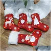 Décorations de Noël Décorations de Noël Chaussettes cadeaux du Père Noël LED Année de bas pour enfants Ornement d'arbre Glowing Décor de Noël Drop Dhqgz