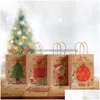 Christmas Decorations Christmas Decorations Gift Bag With Handle Tote Paper Bags 12Pcs Printing Wrap For Xmas Party Guest Favor Cand Dh7V2
