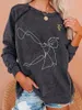 Kadın Hoodies Sweatshirts Grafik Vintage Street Sweatshirt Tenis Oyuncusu Baskı Gündelik Crewneck Üstler Sıcak Sonbahar Kış Uzun Kenevir Sokak Güzergahı 221124