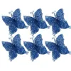 Decorações de Natal Decorações de Natal Butterfly 6pcs/Conjunto Glitter Simation Tree Ornamentos artificial Craft Christchristmas Drop DHA7J