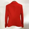 Damenanzüge, Blazer, HIGH STREET, klassische Designerjacke, schmale Passform, Metalllöwenknöpfe, zweireihig, Übergröße S-5XL, 221123