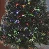 Christmas Decorations 32 Inch Green Prelit Mini Fiber Optic Tabletop Artificial Tree with LED lights gold base Xmas Table top tree 221123