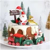 クリスマスの装飾クリスマスデコレーションホーム用の木製列車の陽気な装飾品