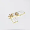 Подвесные ожерелья естественный прозрачный хрустальный кварцевый прямоугольник шарм самка 2022 золотая рака каменная точка для женщин