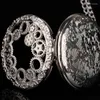 Pocket Watches Steampunk Classic Vintage Silver Tone Hollow Necklace Watch Battery CF1091