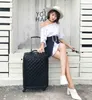 Leinasen Hot Selling Inch Women Cabin Leather Trolley Suitcase Spinner Hand Luggage On Wheels high Quality J220707