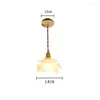 Hängslampor American Rose Petal Light Modern Japanese Brass Glass Hanging Kitchen Home Bedroom Bedside Lamp vardagsrum