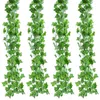 Faux Floral Verdure 12pcs 2M Ivy Vert Faux Feuilles Guirlande Plante Vigne Feuillage Décor À La Maison En Plastique Rotin Chaîne Décoration Murale Plantes Artificielles 221124