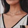 Hanger kettingen ster choker kettingen sieraden schijf munt hanger handgemaakt eenvoudig 14k vergulde sier delicate sierlijke sterren dhgarden dhq7j