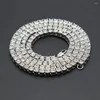 Chains 1 Row Tennis Chain Hiphop Bling Iced Out 5mm Necklaces Silver Color Men Fashion Jewelry Black