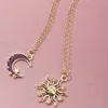 Chains Chains Gold Chain Necklace Moon Sun Pendant For Women Aesthetic Halloween Friends Egirl Wholesale GiftChains