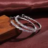 Grandi orecchini a cerchio con zircone Huggie Diamond Ear Praves for Women Fine Fashion Jewelry