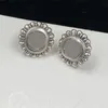 Stylish Diamond Designer Earrings Charm Interlocking Letter Eardrops Women Floral Studs Embossed Stamp Dangler With Box