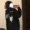 Erkek Hoodies Harajuku Kız Kelebek Baskısı'ndan Önce Üst Baskı Büyük Boy Gotik Punk Sweatshirt Koreli Moda Günlük Hip-Hop Street Giyim