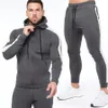 Mens Tracksuits Jaquetas Com Capuz Terno Casual Zipper Moletons Masculino Tracksuit Calças Conjuntos Jaqueta Sportswear Casacos 221124