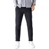 Pantalons pour hommes mode printemps pantalons hommes décontracté coupe ajustée maigre solide taille élastique vêtements de rue