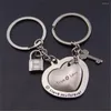 Porte-clés 2pcs je t'aime porte-clés femmes hommes sac pendentif couple métal coeur rouge ensemble pour petit ami petite amie cadeau de la Saint-Valentin