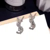 Misto semplice oro 18 carati placcato argento 925 lettere di lusso Stud designer di marca donne famose gioielli di orecchino di perle strass di cristallo