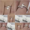 Band Ringe Kreative Semikolon Design Öffnung Welle Ring Für Frauen Männer Silber Farbe Inspirierende Schmuck Absolvent Geschenke Liebhaber Drop Deliv DH5Lr