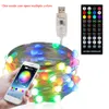 クリスマスの装飾51020m LED Bluetooth String Light Tree Decoration Remote Control USB Wedding Navidad Garland Corken Lamp Fairy Home 221123