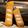 Creative 6080100Cm 1Pc Plush Animals Bread Cats Long Pillow Super Soft Stuffed Animals Cats plush Toys Sofa Cushion Kids Gift J220729