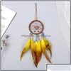 Kunst- en ambachten kunst- en ambachten handleiding Dreamcatcher Wind Chime Feather Bead Round Aeolian Bells Home Furning Decoratieve snuisterijen Dhizy