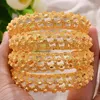 Bangle 24k 4pcs/działka Dubai Indie Etiopian Gold Kolor wypełniony Piękne bransoletki dla kobiet dziewczyny imprezowe prezenty biżuterii