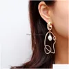 Dangle Chandelier Korean Fashion Shell Acetate Geometric Irregar Enamel Dangle Earrings For Women Trendy Minimalism Jewelry 2021 C Dhnbv