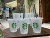 Starbucks 16 унций/473 мл Русалка Пластиковая тумблер многоразовый чай соломенного молока чашка холодной воды RF2N