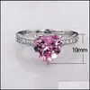 Cluster ringen Crystal Heart Zirkoon ringen bandvinger voor vrouwen koperen ring vriendin vanlentines cadeau mode sieraden drop levering dhbop