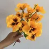 Decorative Flowers Wedding Artificial 10 Inch Pansy Silk Fake Butterfly Orchid Flower Home Office Decoration